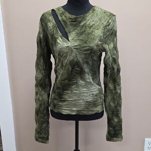 Textured Olive Women's Blouse